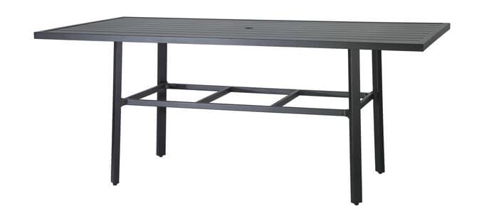 Gensun Outdoor Table Gensun - Plank Aluminum 86''W x 44''D Rectangular Counter Table with Umbrella Hole - 10460NC9