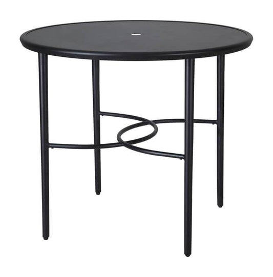 Gensun Outdoor Table Gensun - Talia 48'' Wide Round with Aluminum Top Bar Table with Umbrella Hole - 10440L48