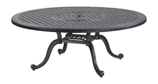 Gensun Outdoor Table Grand Terrace Cast Aluminum 42'' 54'' Wide Round Chat Table with Umbrella Hole - 10340M42, 10340M48