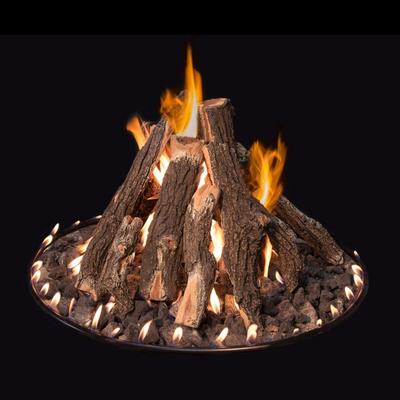 Grand Canyon Gas Logs Burners Grand canyon outdoor round tall stack gas log burner- Match kit
