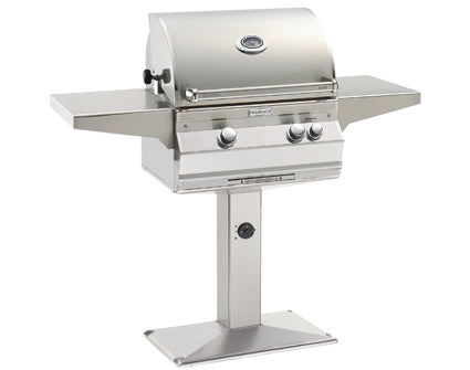 Fire Magic - Aurora Series 24-Inch Grill On Bolt Down Post, Analog Thermometer, Natural Gas | A430S-5EAN-P6