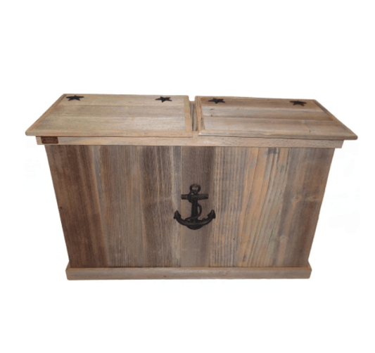 Haggards Double Trash Can with Anchor Black
