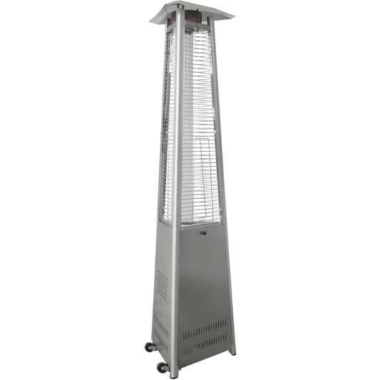 Hanover - Triangle Flame Glass patio heater, 7' tall, propane, 42,000 BTU - Patio Heaters - HAN104SSL
