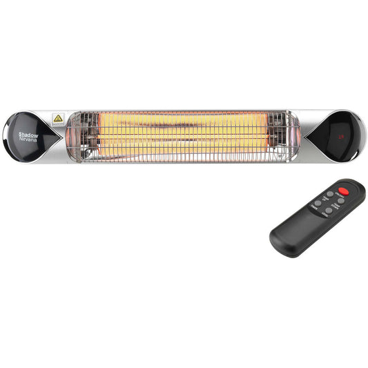 Hanover - 35.4 in. 1500-Watt Infrared Electric Patio Heater with Remote Control - Silver - HAN1051IC-SLV