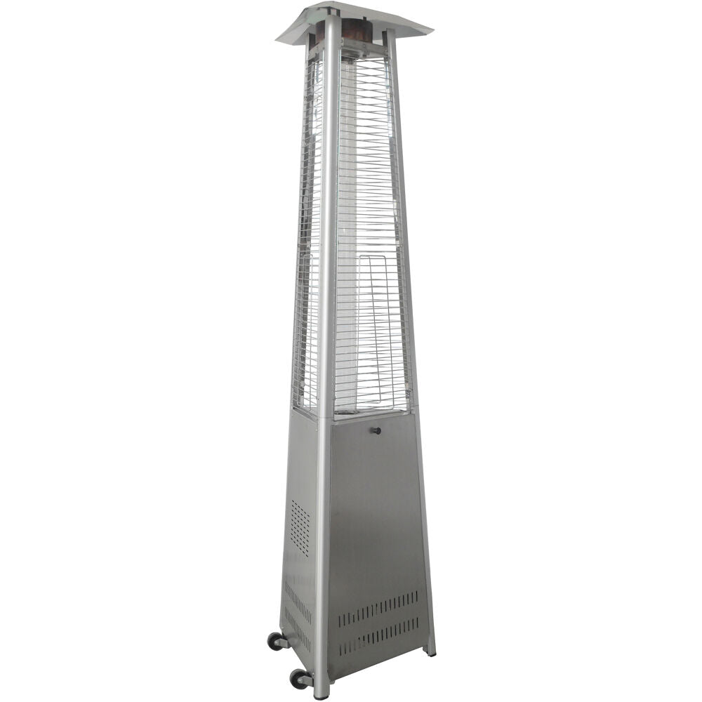 Hanover - Triangle Patio Heater, 7.5' Tall, Propane Flame Glass, 42,000 BTU - Patio Heaters - HANHT104SS