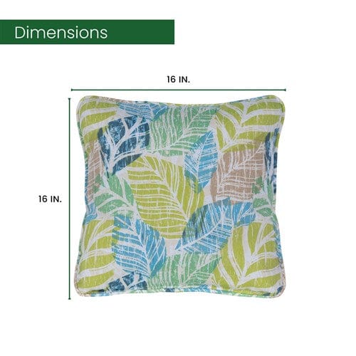 Hanover Accessories Hanover - Hanover Toss Pillow Palm Pattern - Green/Blue