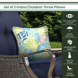 Hanover Accessories Hanover - Hanover Toss Pillow Palm Pattern Set of 2 - Green/Blue