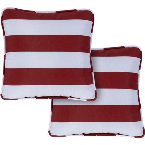 Hanover Accessories Hanover - Hanover Toss Pillow Stripe Pattern Set of 2 - Red/White