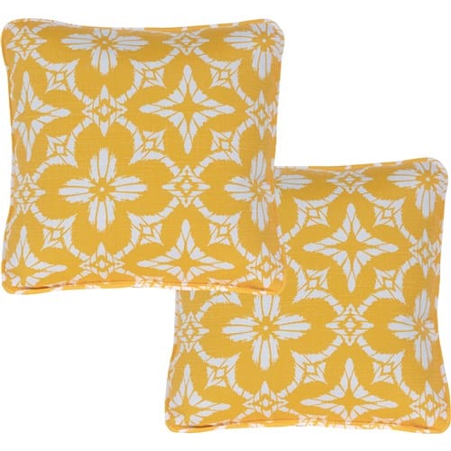 Hanover Accessories Hanover Toss Pillow Floral Pattern Set of 2 - Yellow/White