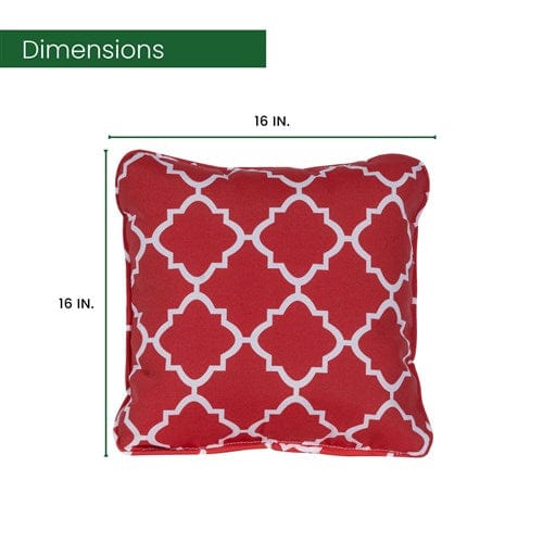 Hanover Accessories Hanover Toss Pillow Lattice Pattern - Red/White
