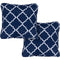 Hanover Accessories Hanover Toss Pillow Lattice Pattern Set of 2 - Navy/White