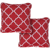 Hanover Accessories Hanover Toss Pillow Lattice Pattern Set of 2 - Red/White