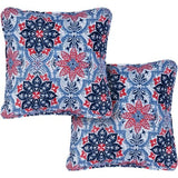 Hanover Accessories Hanover Toss Pillow Medalian Pattern Set of 2 - Navy/Red