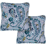Hanover Accessories Hanover Toss Pillow Paisely Pattern Set of 2 - Grey/Blue