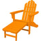 Hanover Adirondack Chair Hanover All-Weather Contoured Adirondack Chair with Hideaway Ottoman- Tangerine