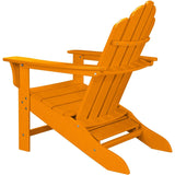 Hanover Adirondack Chair Hanover- All Weather Contoured Adirondack Chair with Hideaway Ottoman- Tangerine | HVLNA15TA