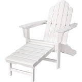 Hanover Adirondack Chair Hanover All-Weather Contoured Adirondack Chair with Hideaway Ottoman- White