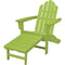 Hanover Adirondack Chairs Hanover All-Weather Contoured Adirondack Chair with Hideaway Ottoman- Lime