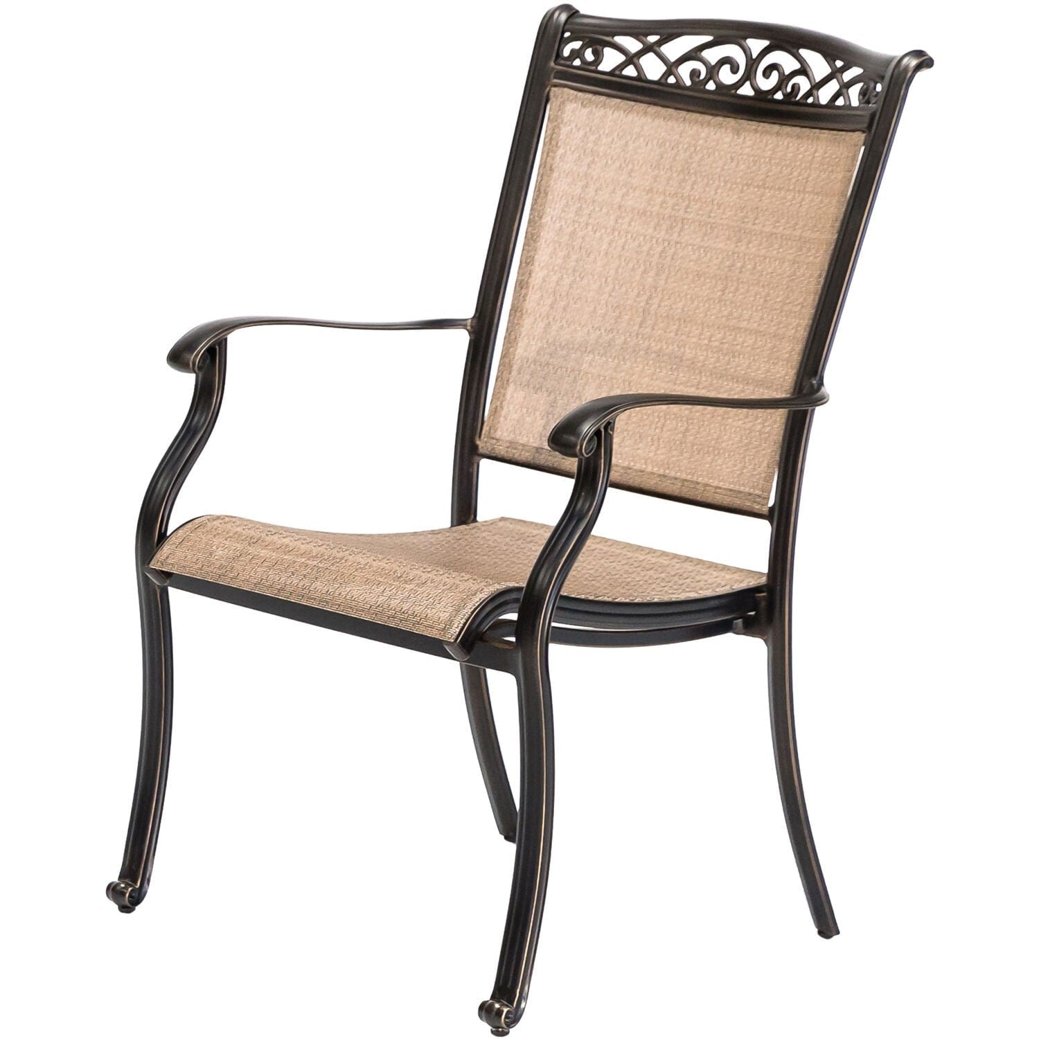 Hanover Bistro Set Hanover Fontana 3-Piece Bistro Set with 2 Sling Chairs and a 32-In. Cast-Top Table | FNTDN3PCC