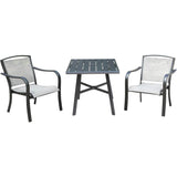 Hanover Bistro Set Hanover - Foxhill 3pc Dining Set: 2 Sling Dining Chairs and 1 30" Sq Slat Table