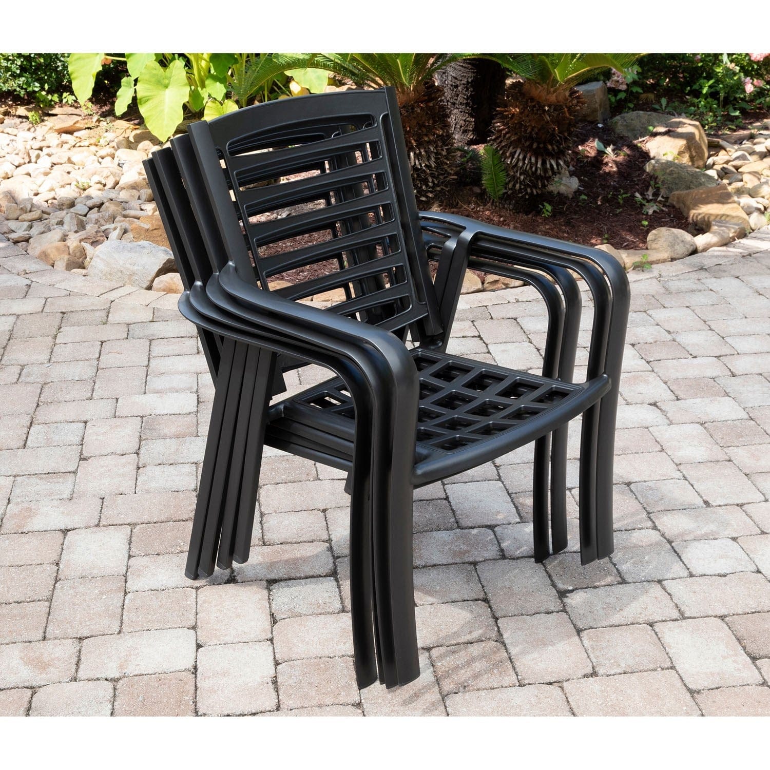 Hanover Bistro Set Hanover - Pemberton 3pc: 2 Alum Dining Chairs and 1 30" Sq Glass Table