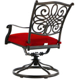 Hanover Bistro Set Hanover Traditions 3-Piece Bistro Set in Red with a 32 in. Cast-Top Table