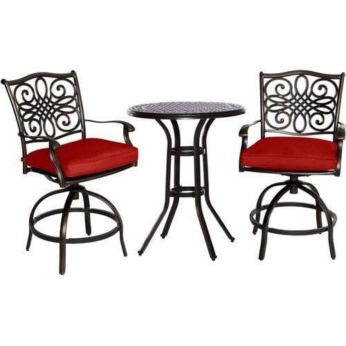 Hanover Bistro Set Hanover Traditions 3-Piece High-Dining Bistro Set in Red