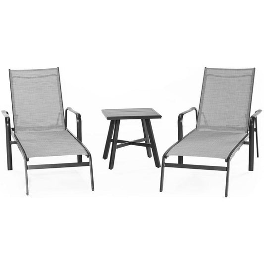 Hanover Chaise Lounge Hanover - Foxhill 3pc: 2 Chaise Lounge Chairs and 22" Side Table