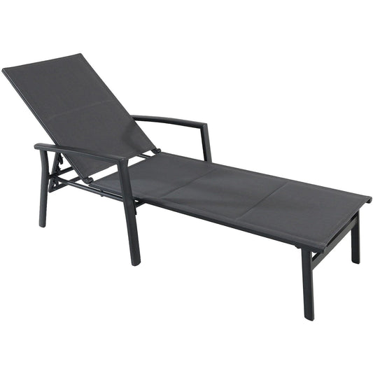 Hanover Chaise Lounge Hanover Halsted Padded Chaise Lounge | Gray | Aluminum Frame | HALSTEDCHS-AL
