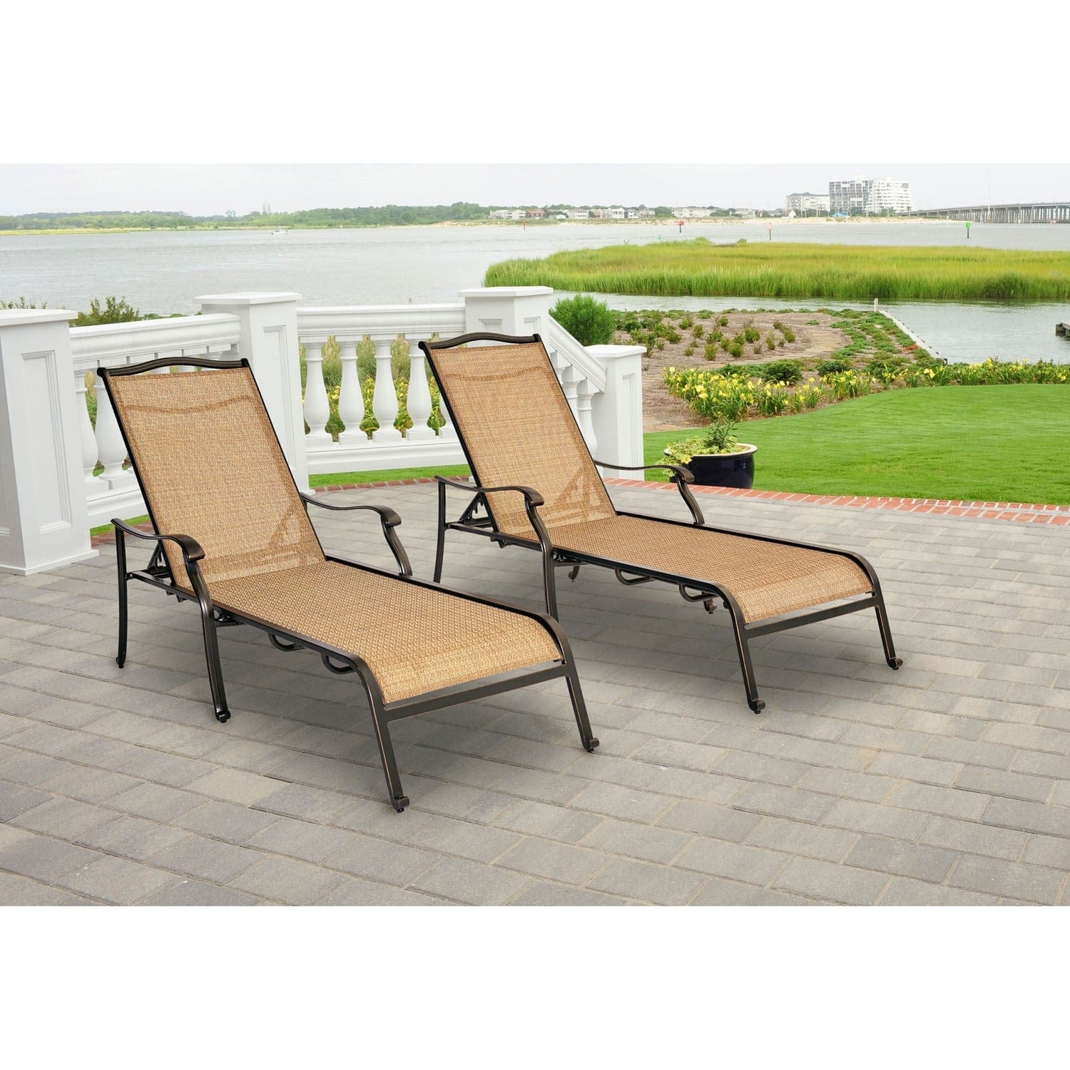 Hanover Chaise Lounge Hanover Monaco Chaise Lounge Chairs - Set of Two - MONCHS2PC