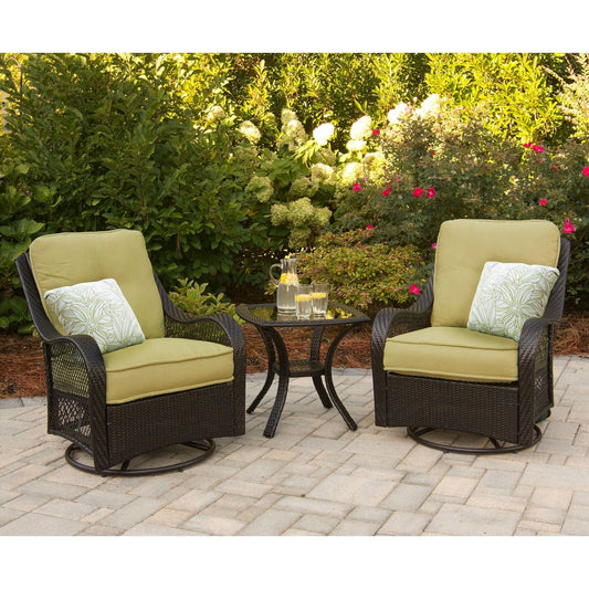 Hanover Conversation Set Hanover - Orleans 3pc Seating Set (2 swivel gliders, 1 end table)