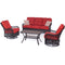 Hanover Conversation Set Hanover - Orleans 4-Piece All-Weather Patio Set in Autumn Berry