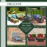 Hanover Conversation Set Hanover - Orleans 4-Piece Wicker All-Weather Patio Set in Navy Blue | ORLEANS4PCSW-G-NVY