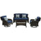 Hanover Conversation Set Hanover Strathmere 4-Piece Lounge Set in Navy Blue, STRATH4PCSW-LS-NVY