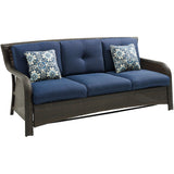Hanover Conversation Set Hanover - Strathmere 6-Piece Wicker Lounge Set in Navy Blue | STRATH6PC-S-NVY