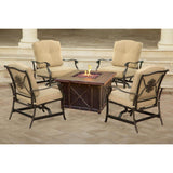 Hanover Conversation Set Hanover - Summer Night 5-Piece Fire Pit Conversation Set with Natural Oat Cushions