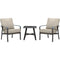 Hanover Deep Seating Cortino 3-Piece Commercial-Grade Patio Seating Set with 2 Cushioned Club Chairs and a 22-In. Aluminum Slat-Top Side Table