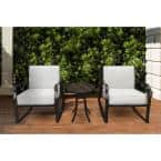Hanover Deep Seating Hanover - Denver 3pc Seating Set: 2 Cushioned Rocker Chairs and Glass Side Table