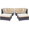 Hanover Deep Seating Hanover - Metro6pc Set:2 Corner Wedges,2 Armless Chairs,and 2 Ottomans w/ Cushions