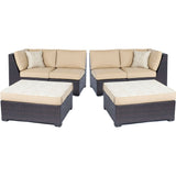 Hanover Deep Seating Hanover - Metro6pc Set:2 Corner Wedges,2 Armless Chairs,and 2 Ottomans w/ Cushions