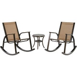 Hanover Deep Seating Hanover - Monaco3pc Rocker Set: 2 Sling Porch Rockers and Round End Table