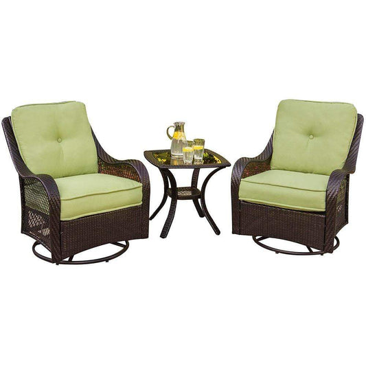 Hanover Deep Seating Hanover - Orleans 3pc Seating Set (2 swivel gliders, 1 end table)