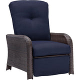 Hanover Deep Seating Hanover Strathmere Luxury Recliner in Navy Blue