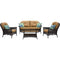 Hanover Deep Seating Hanover - Sun Porch 4pc Set: 1 Loveseat, 2 Side Chairs and Coffee Table