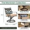 Hanover Dining Hanover - Montclair9pc: 8 Swivel Rockers, 42"x84" Rectangle Dining Table