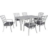 Hanover Dining Hanover - Spring Lake 7pc Dining: 6 Cushioned Alum Chairs and 62x36.5 Slat Table