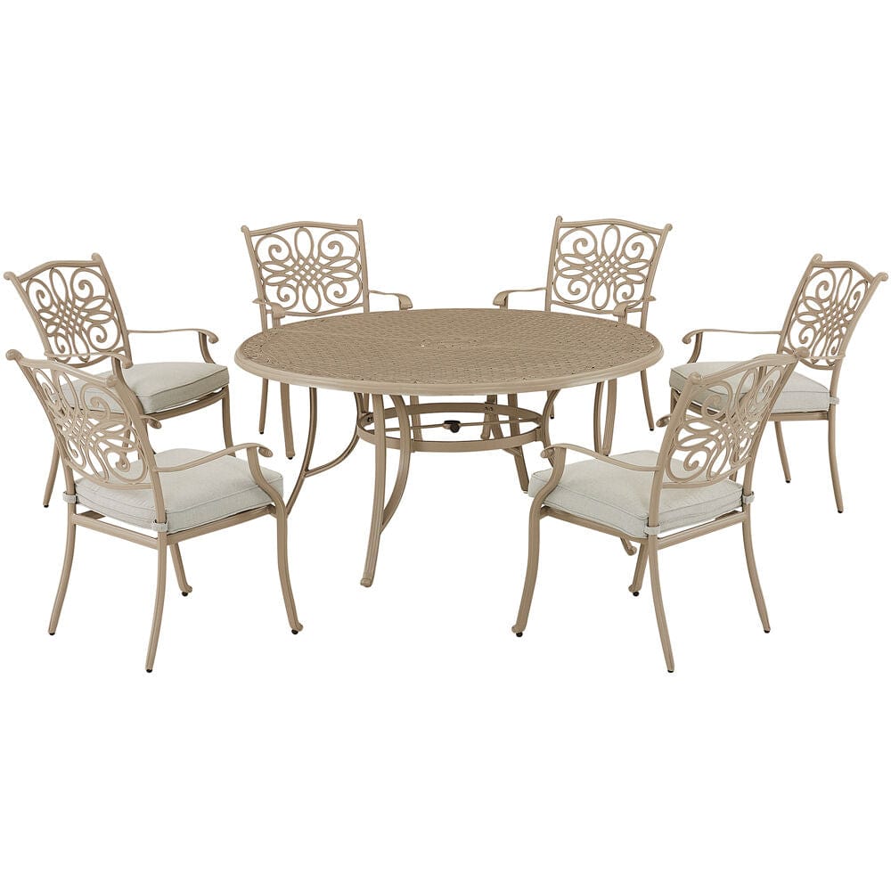 Hanover Dining Hanover - Traditions7pc: 6 Dining Chairs, 60" Round Cast Table