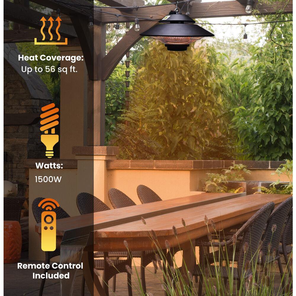 Hanover Electric Outdoor Heaters Hanover - 16.7 in Hanging  Electric Heater-1 heat settings, with Remote