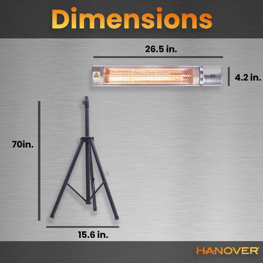 Hanover Electric Outdoor Heaters Hanover - 26.5 in Electric Wall/Hanging Heater-2 heat settings,with Remote &tripod