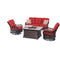 Hanover Fire Pit Chat Set Hanover Orleans 4-Piece Woven Lounge Set with Fire Pit Table in Autumn Berry